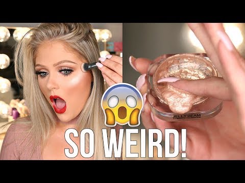 MOST PIGMENTED HIGHLIGHTER EVER?! TESTING WEIRD JELLY HIGHLIGHTER