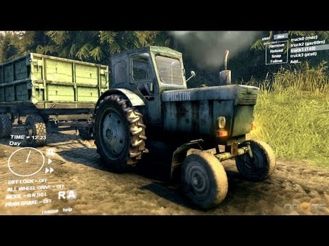 Spin Tires Dev Demo July 2013 - T 40 Tractor + Trailer Test Drive