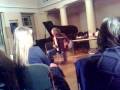 dr. alan bern plays a klezmer solo on accordion during weimar yiddish winter. 
february 3, 2008
