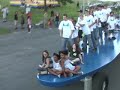 first, philippe petit honored us with a performance on it and then we rode it.  sculptor john kahn built it with and for his sons.