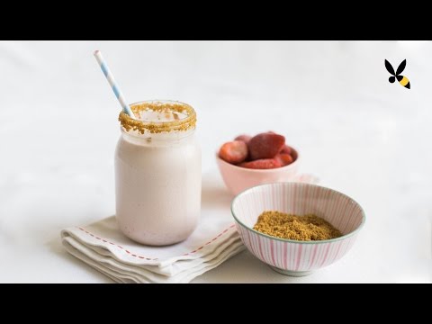 Strawberry Cheesecake Milkshake - HoneysuckleCatering - National Cheesecake Day Playlist!