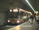 Kerb guided trolleybus & tram at Essen's Berliner Platz stn