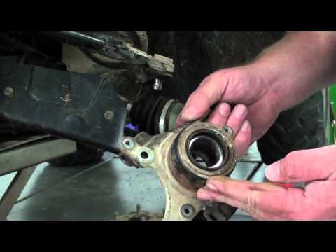 Pt.1 Suzuki LTA400F How To Replace The Front Wheel Bearings At D-Ray’s Shop!