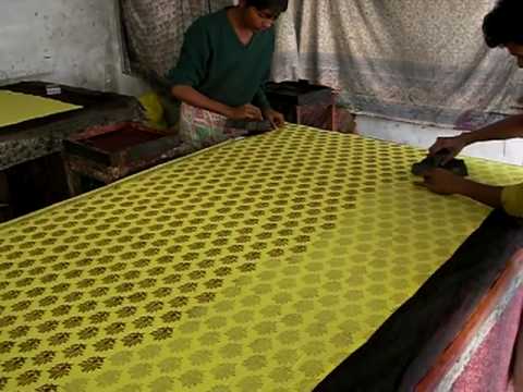 Fabric block-printing in Jaipur in  Rajisthan State – India