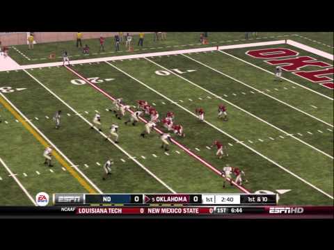 NCAA Football 13 Gameplay: Notre Dame at Oklahoma (Xbox 360) Week 9, 1st Qtr.