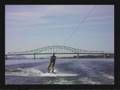 Jessie shreds on a wakeboard