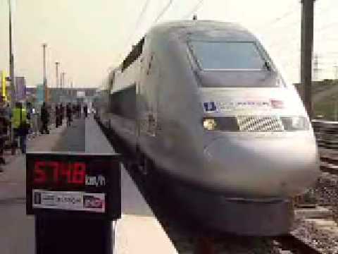 FRENCH TRAIN TGV 2nd FASTEST TRAIN IN THE WORLD 574.8 KMPH