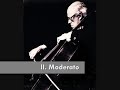 cello concerto no. 1 in e-flat major, op. 107

i. allegretto
ii. moderato
iii. cadenza
iv. allegro con moto

composer: dmitri shostakovich (1906-1975)
performer: mstislav rostropovich (1927-2007)
conductor: eugene ormandy (1899-1985)
orchestra: philadelphia orchestra

recorded on: november 8, 1959

the cello concerto no. 1 in e flat major, opus 107, was written by dmitri shostakovich in 1959. he wrote it for mstislav rostropovich, who memorized the work in four days and gave the premiere in leningrad under yevgeny mravinsky, on october 9, 1959 in the large hall of the leningrad conservatory. the first recording was made for the cbs label by rostropovich accompanied by the philadelphia orchestra conducted by eugene ormandy in november of the same year.
http://en.wikipedia.org/wiki/cello_concerto_no._1_(shostakovich)