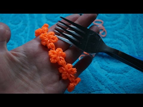 Как сделать браслет из резиночек цветок