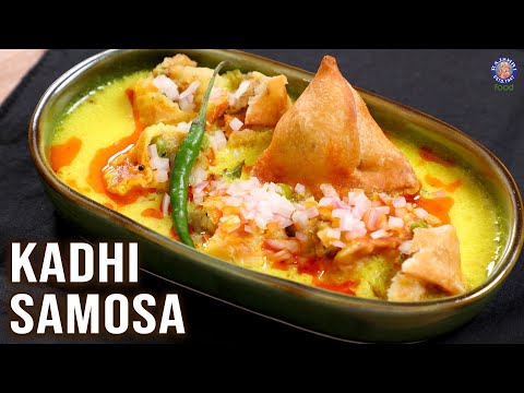 Kadhi Samosa Recipe | Chaat Ideas For Diwali Party | Crispy Samosa Served With Piping Hot Kadhi