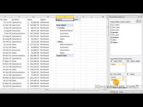 how to create pivot table in excel 2010