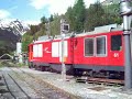 Matterhorn Gotthard Bahn bei der Dampfbahn Furka-Bergstrecke um einen Wagen zu drehen mangels eigener Drehscheibe