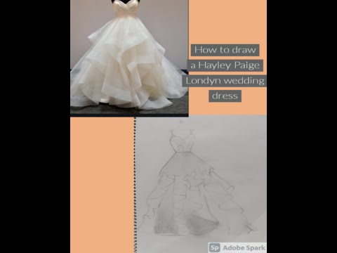 video-linktoworks-How to draw a Haley paige londyn wedding dress
