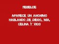 Aparece el anonimo  Rebelde X Rebelde Way
