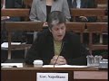 Gov Janet Napolitano Testifies on Global Warming Gov Janet Napolitano Testifies on Global Warming