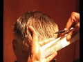 Rene cutting my hair