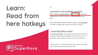 Learn SuperNova: 'Read from Here' Hotkeys