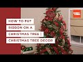 Images Of Decorating Christmas Trees With Ribbon