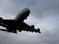 Scary Airbus 380  Crosswind Landing in BIKF.