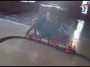 Johannes playing toy train