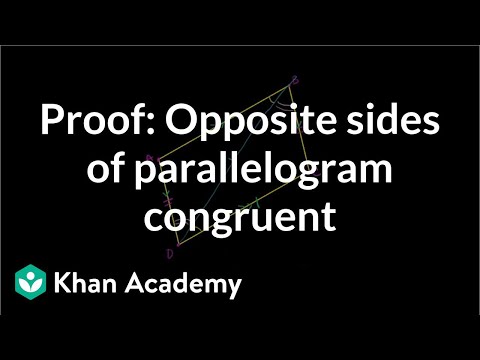 Proof: Opposite sides of a parallelogram are congruent (and conversely)