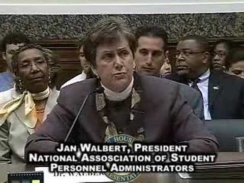 College Safety Hearing: Jan Walbert ...