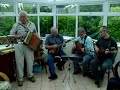 clive and other members of group 'rickety bridge' sing and play popular sea shanty.
liverpool judies or row bullies row.