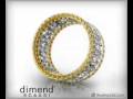 3D diamond band ring