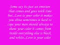 Leona Lewis Love is your color Lyrics