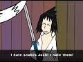 Sasuke is afraid of snakes