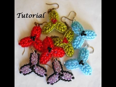 Tutorial Pendientes Acebo con Twin beads o Superdúo