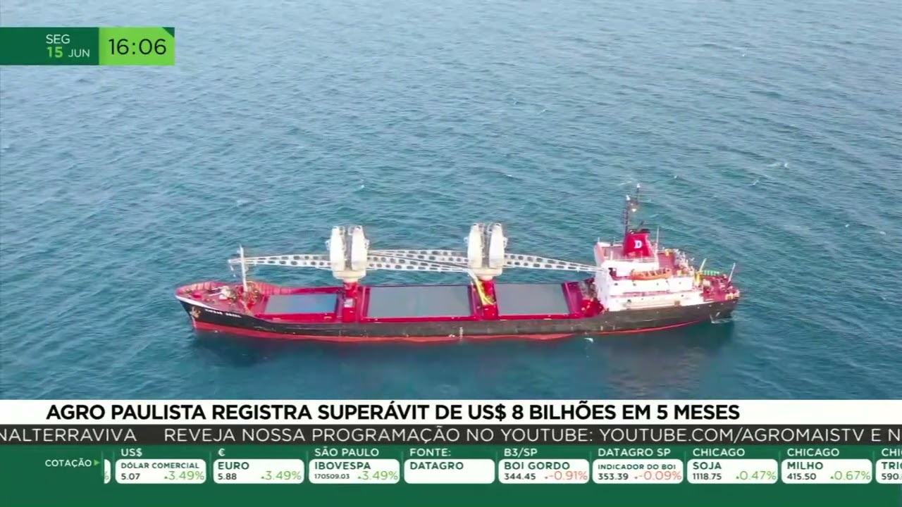 Agro paulista registra superávit de US$ 8 bilhões em 5 meses