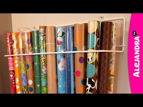 how to organize wrapping paper