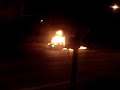 Car on fire after it had exploaded (Keele/Wilson)
