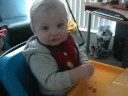 Parker Having Lunch: 9 Months Old