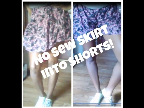 how to turn shorts into a skirt