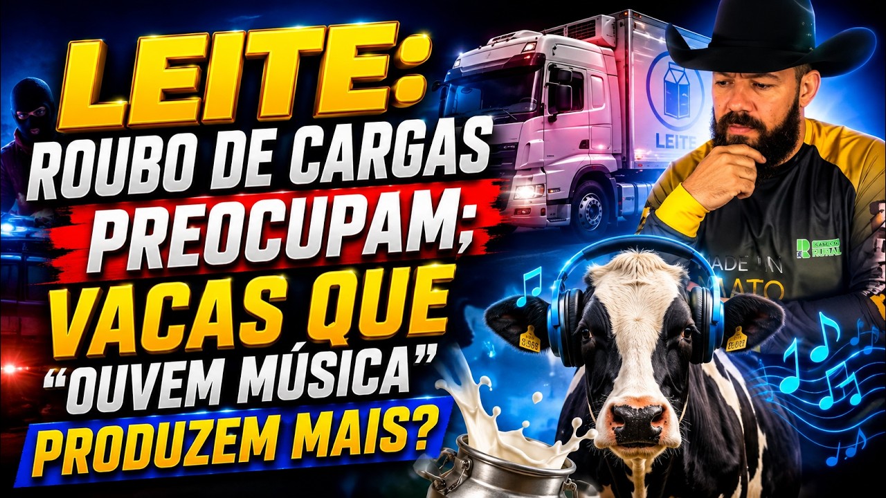 Leite: roubo de cargas preocupam; vacas que “ouvem música” produzem mais?