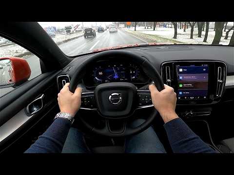 2024 volvo xc40 b3 20l 163 hp pov test drive in winter conditions carinik