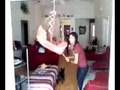 Stephanie sets up to wack the crap out of the pinata