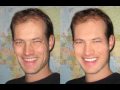 Photoshop retouching removing wrinkles teeth whitening changing eye color