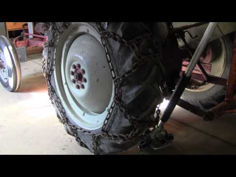 Installing Tire Chains on Ole 27 1953 Ford Jubilee Tractor