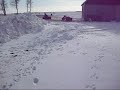 hitting a big drift on the four wheeler