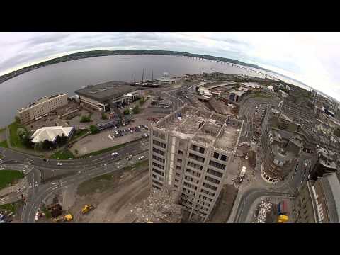 dundee - This is the last few days in the demolition of Tayside House,the former Tayside Regional Council,and latterly Dundee City Council office building.