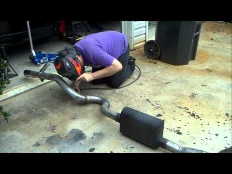 how to weld an exhaust leak