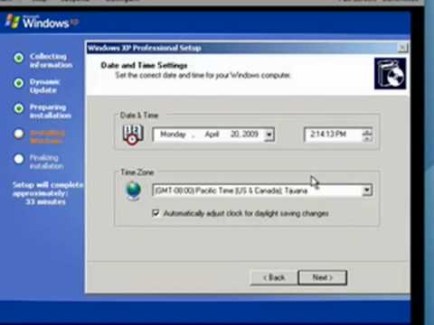 Finalizing Windows XP reinstall