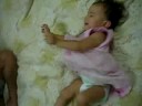 Abigail playing on the bed Abigail playing on the bed