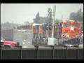 RB&BB Circus Train Meets BNSF 7395 In Hanford, 7 Units
