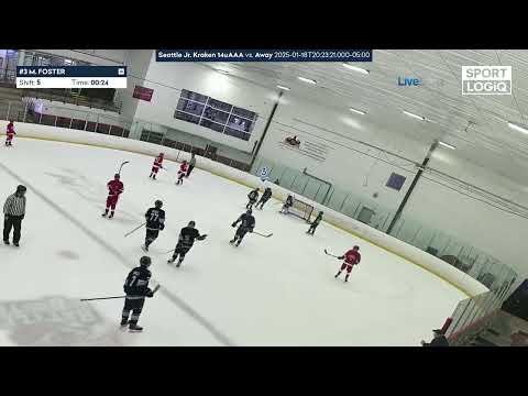Murphy Foster #3 Game Shifts 1/18/25 Seattle Jr. Kraken 14uAAA Vs. Boston Jr. Terriers 14uAAA