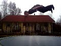 Trampoline backflip fail