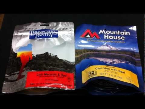 backpackers - Mountain House and Backpackers Pantry food comparison. I cooked both of them following the directions exactly to that last 1/4 cup. Poured them from the bag ...